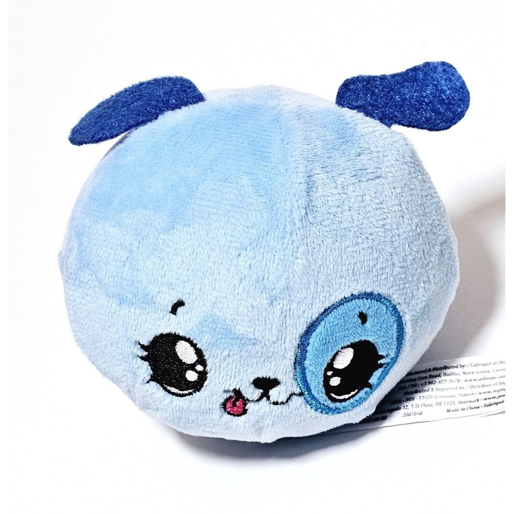Squishies Mega Fuzzeez Puppy Dog Blue Plush Ball 3.75" Cute Soft'n Slo VGC!